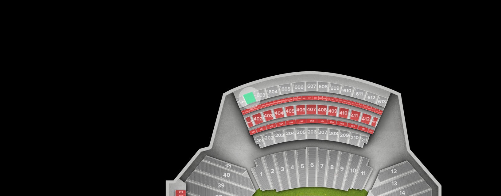 Seat view from Upper Sideline
