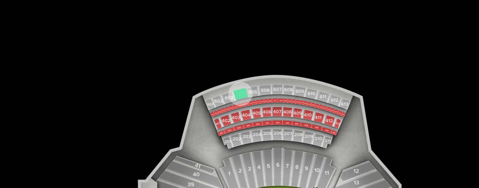 Seat view from Upper Sideline