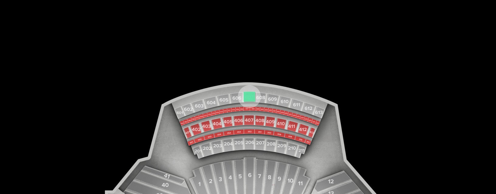 Seat view from Upper Sideline