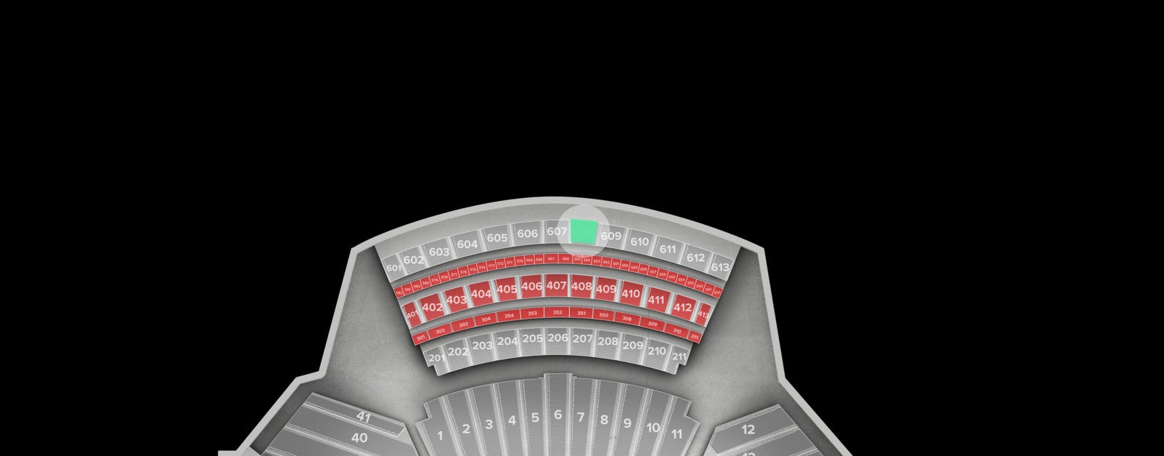 Seat view from Upper Sideline