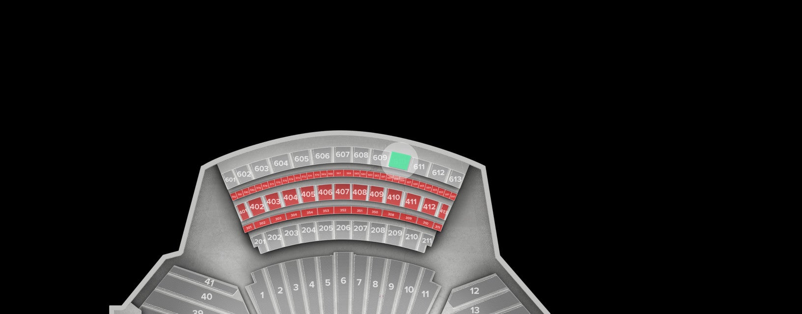 Seat view from Upper Sideline