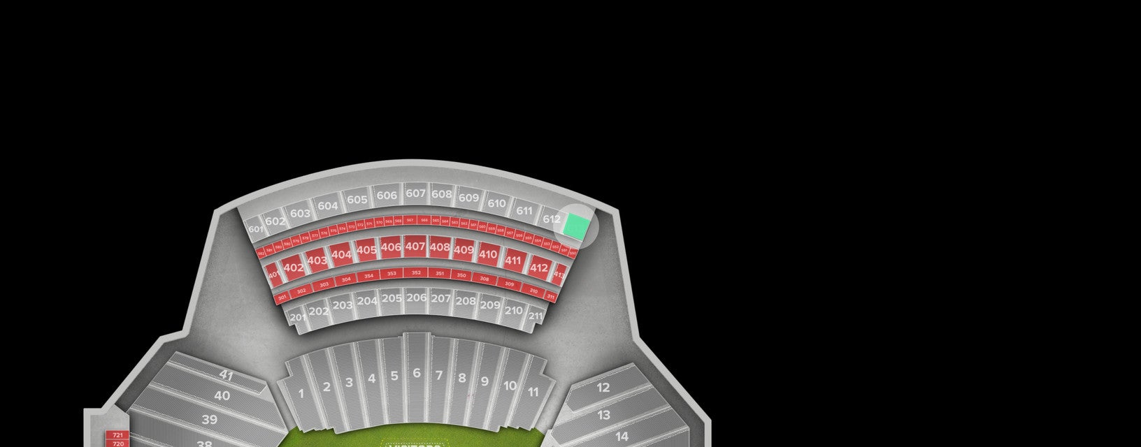Seat view from Upper Sideline