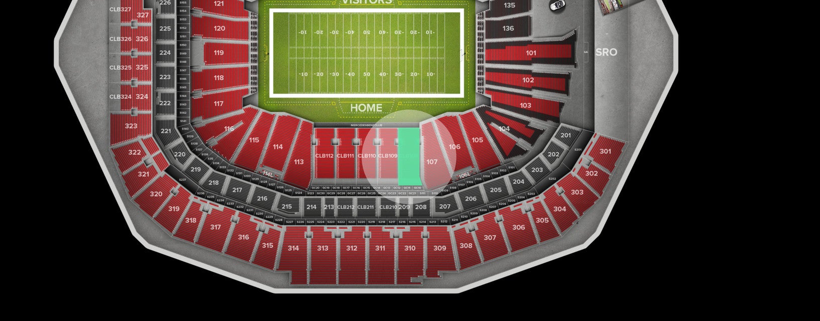 Seat view from Club