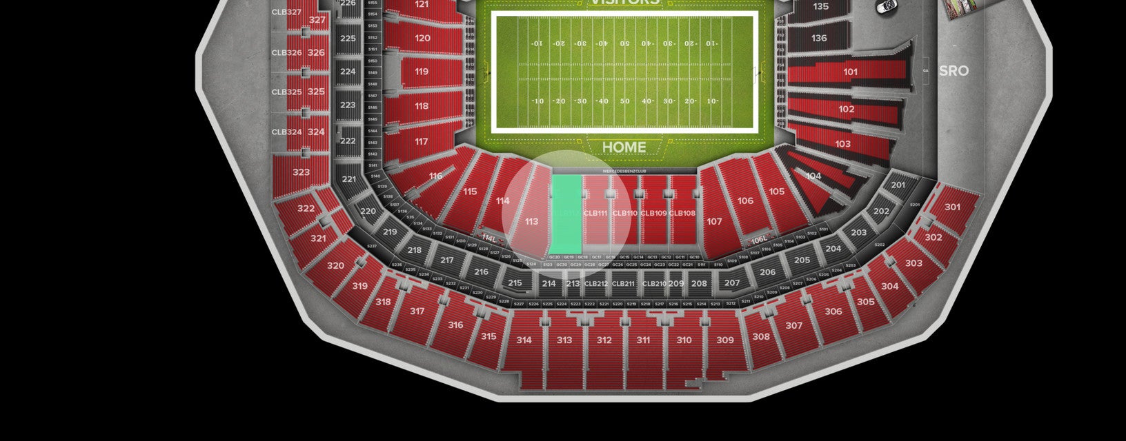 Seat view from Club