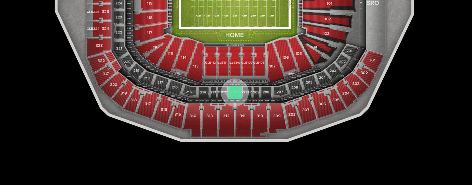 Seat view from Club