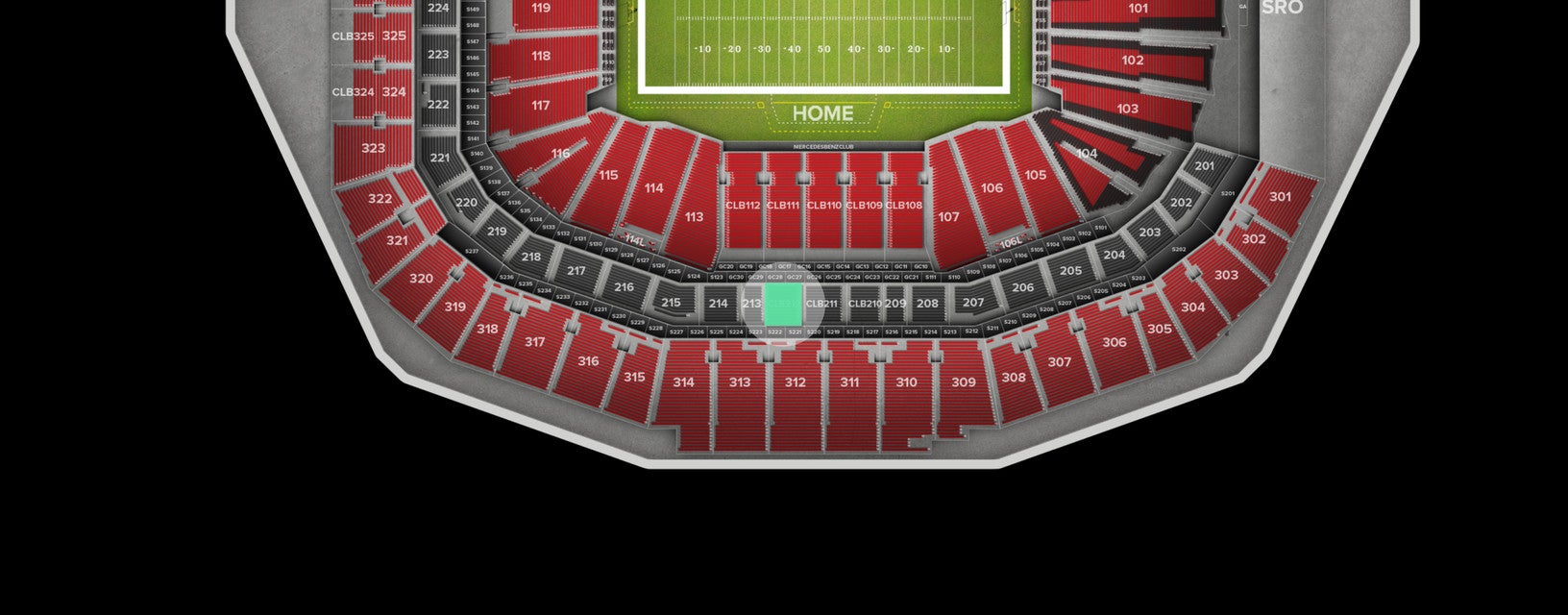 Seat view from Club