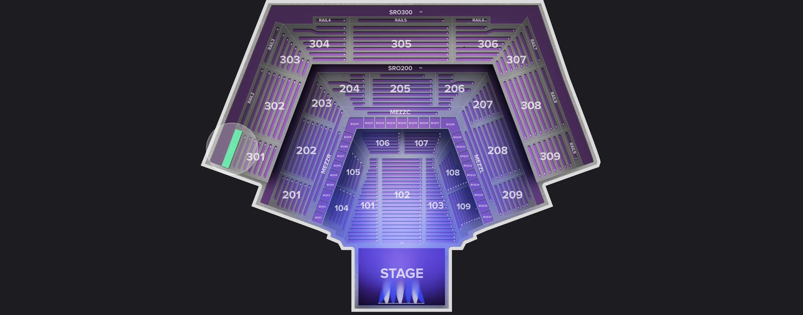 Seat view from Rail