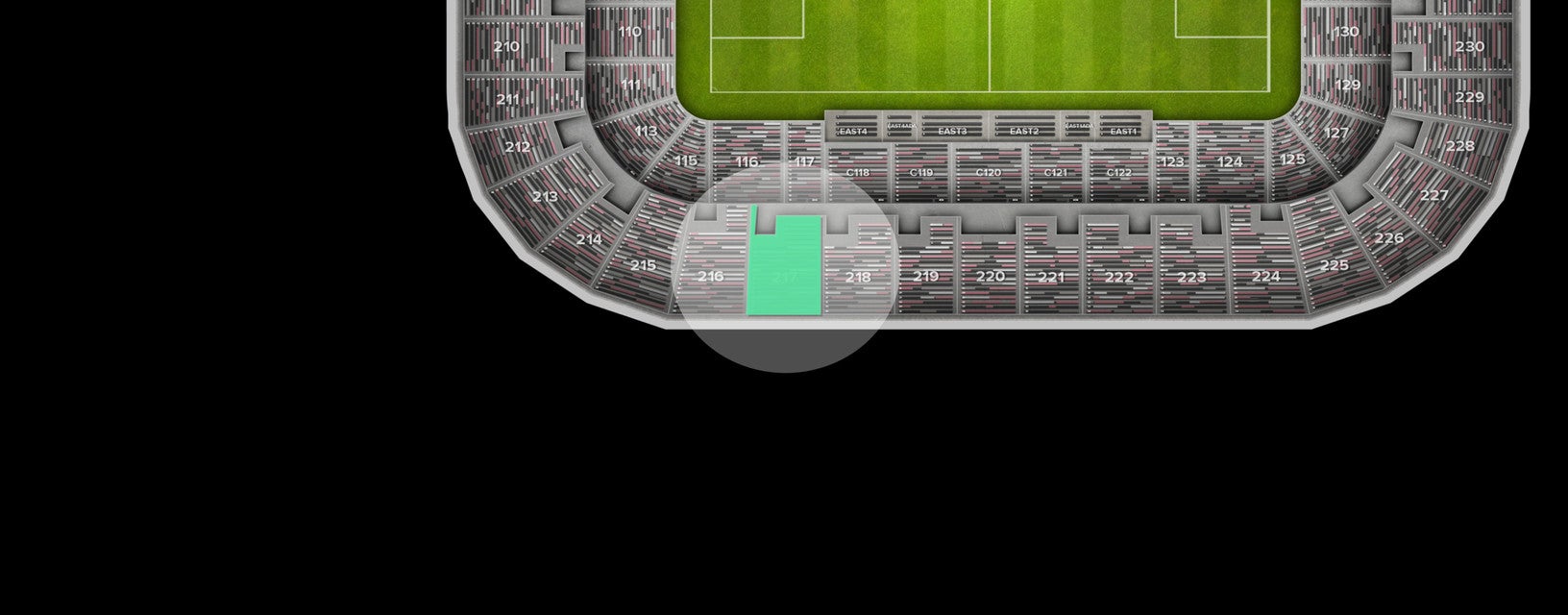 Seat view from Upper Sideline