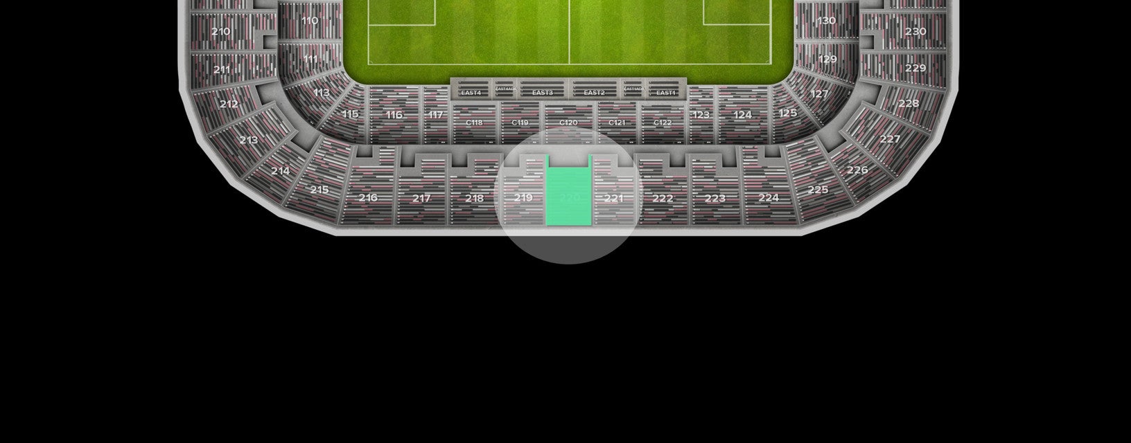 Seat view from Upper Sideline