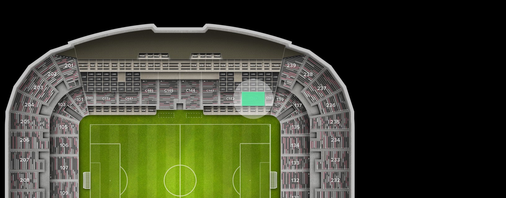 Seat view from Club