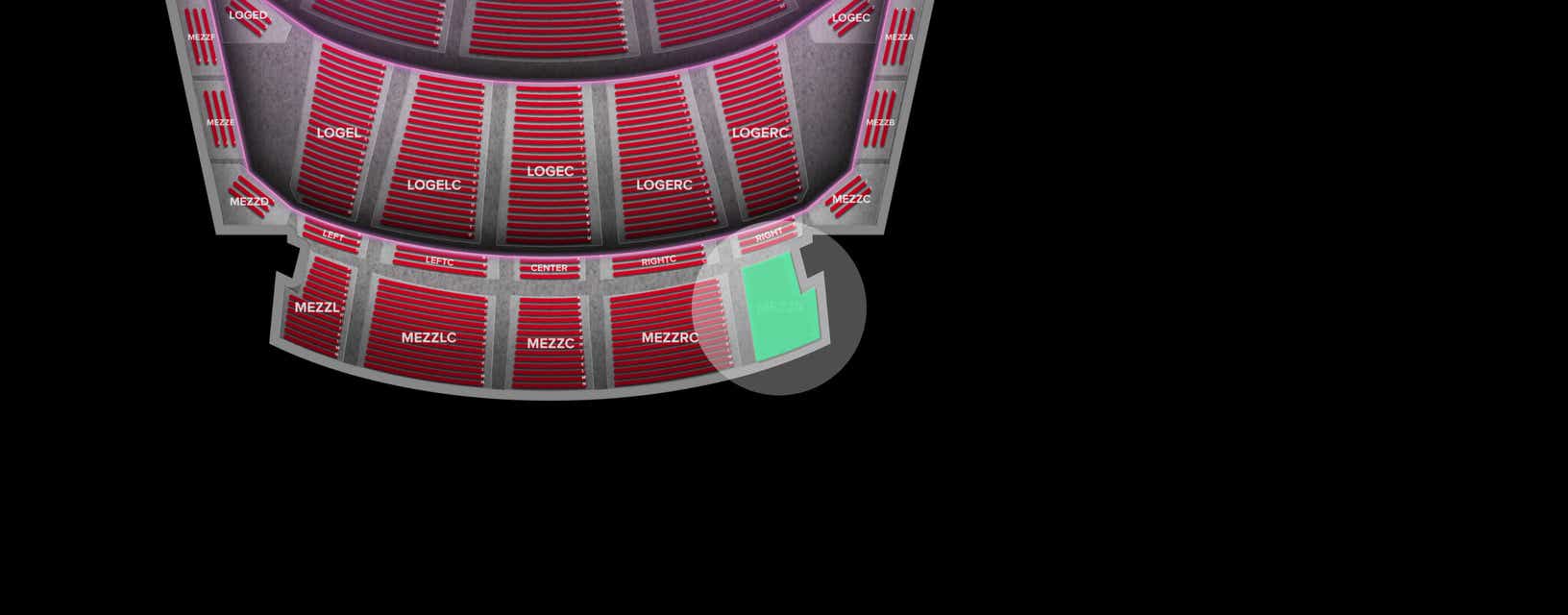 Seat view from Mezzanine