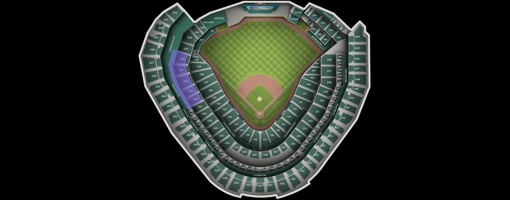 Seat view from Loge Outfield