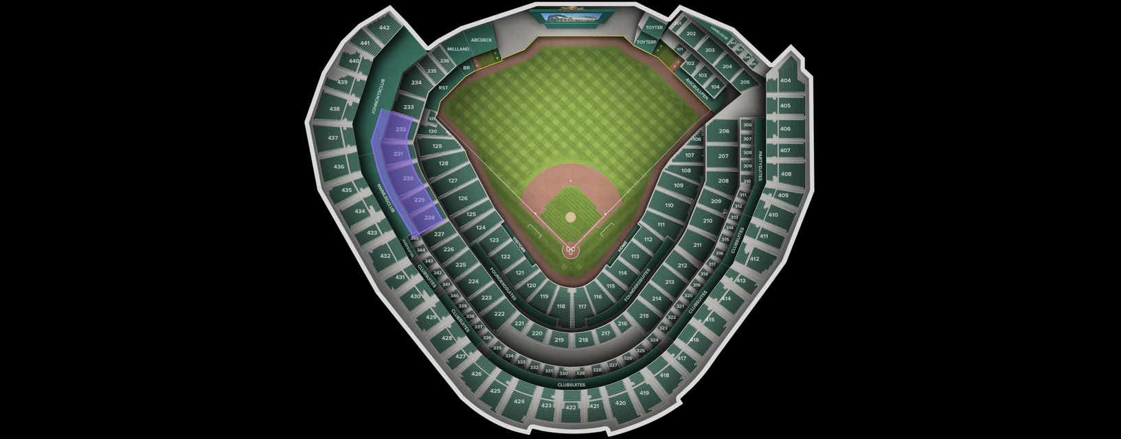 Seat view from Loge Outfield