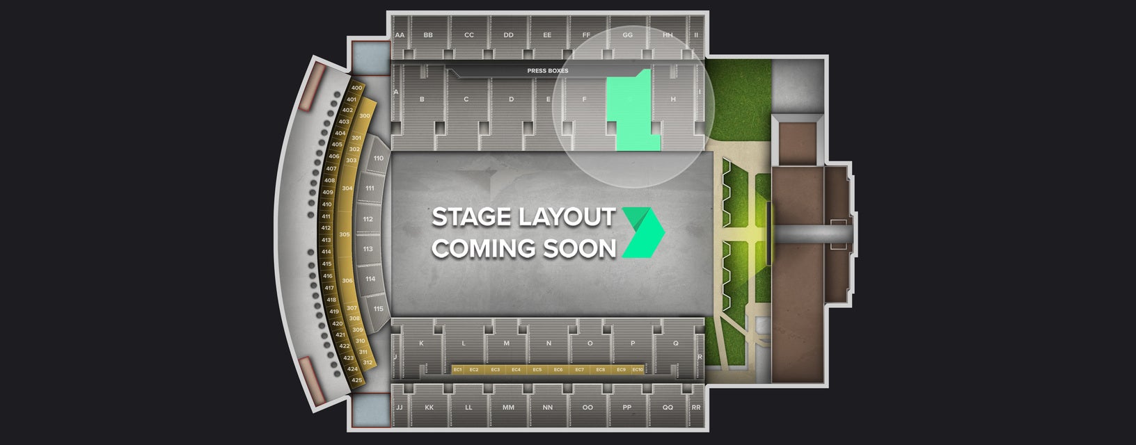 Seat view from Lower Sideline