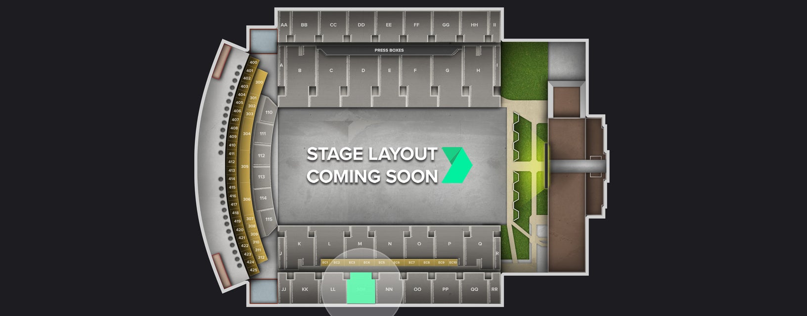 Seat view from Upper Sideline