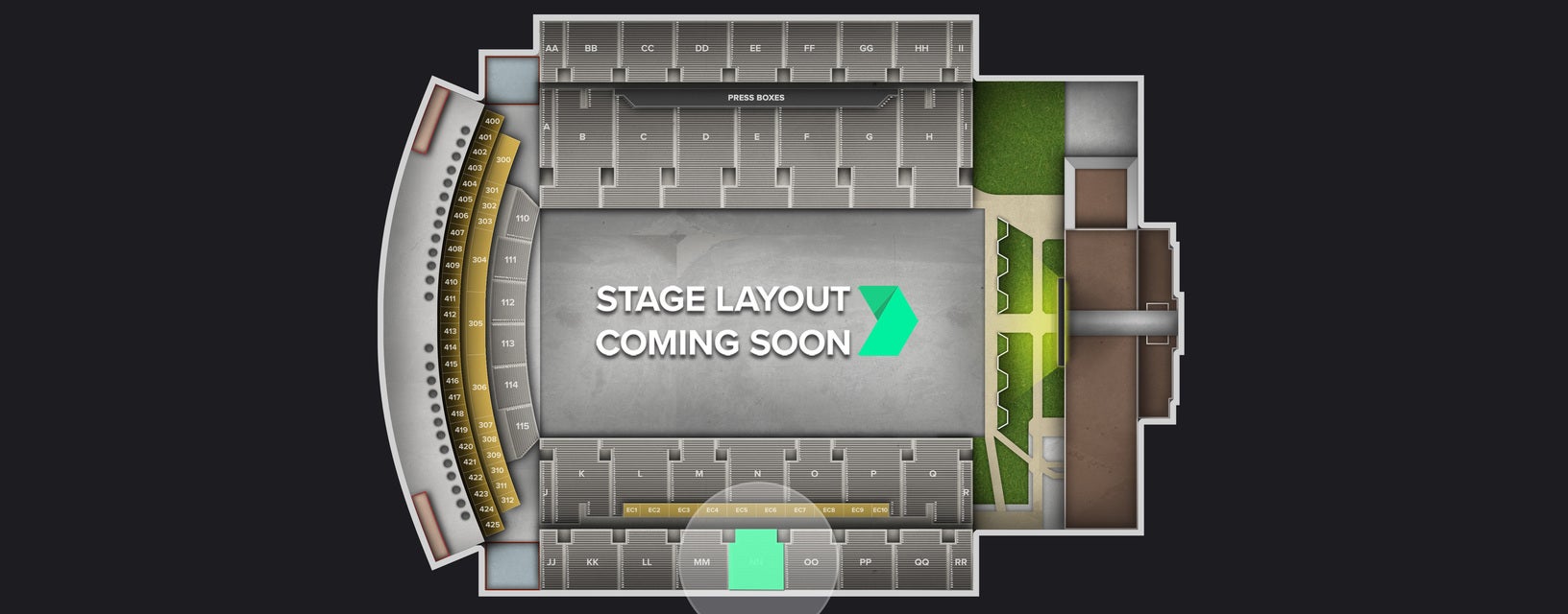 Seat view from Upper Sideline