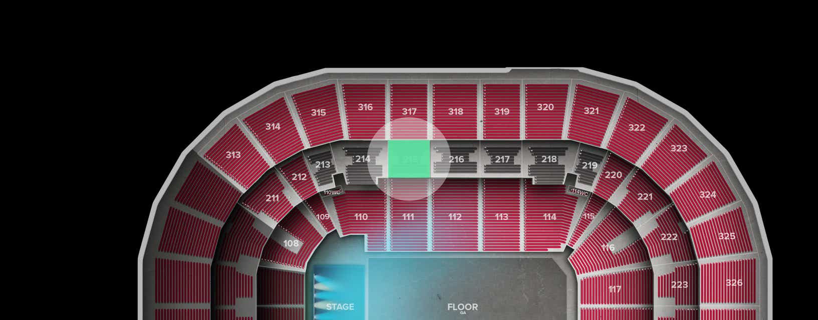 Seat view from Middle