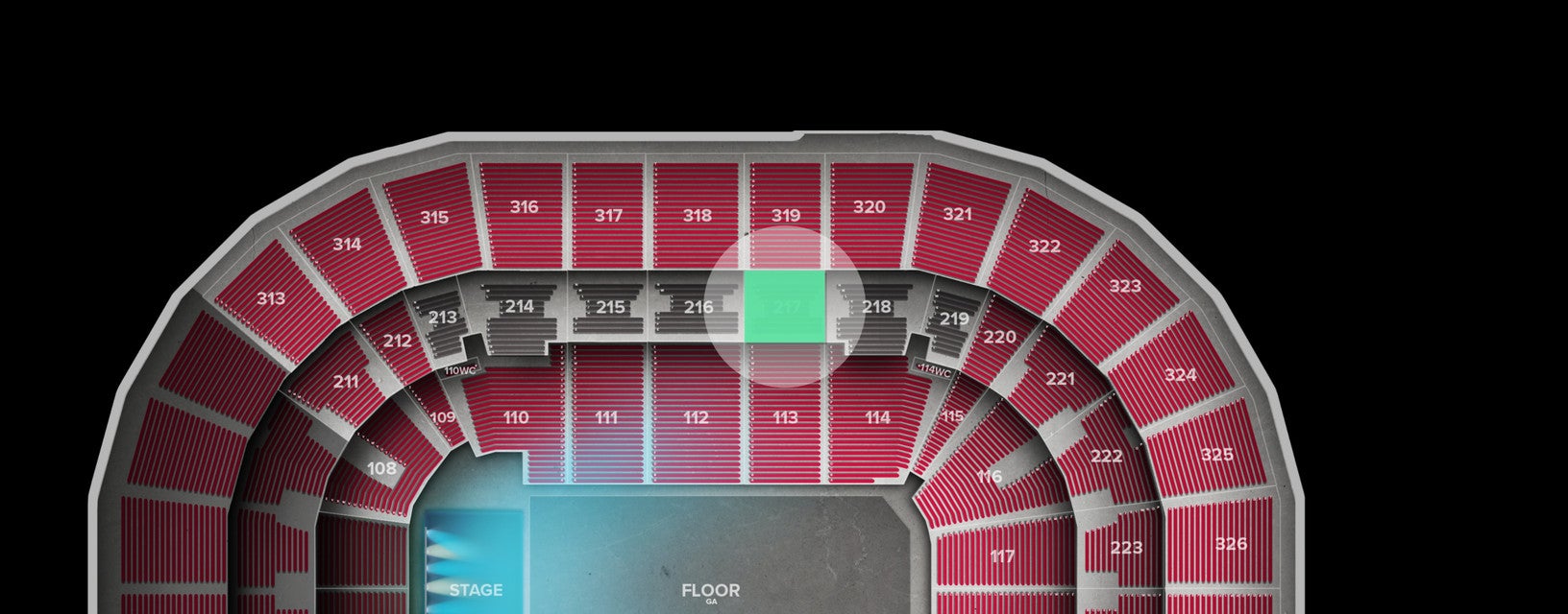 Seat view from Middle