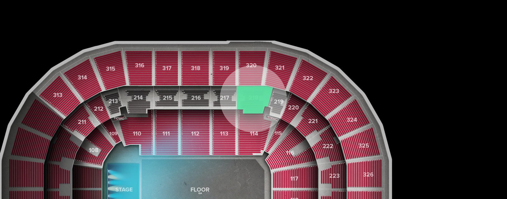 Seat view from Middle