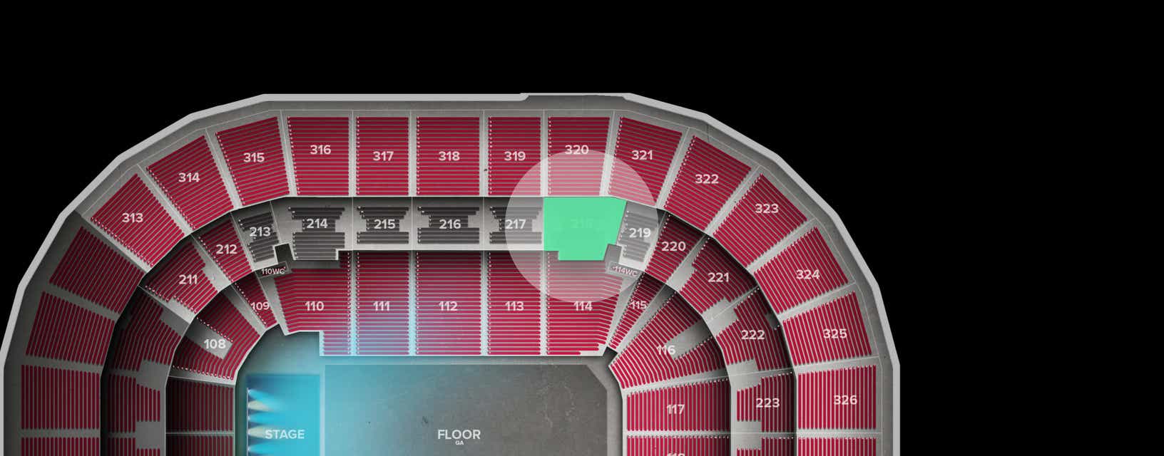 Seat view from Middle