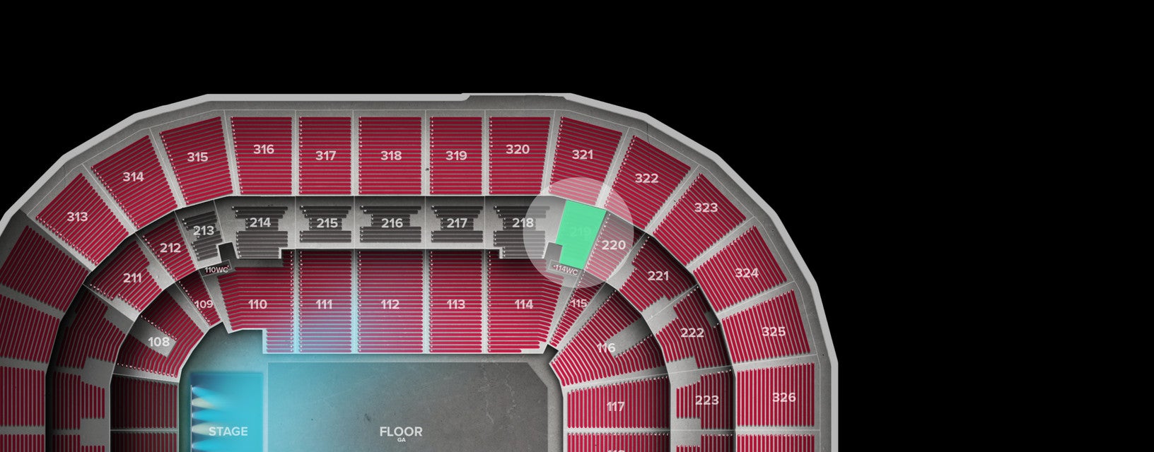 Seat view from Middle