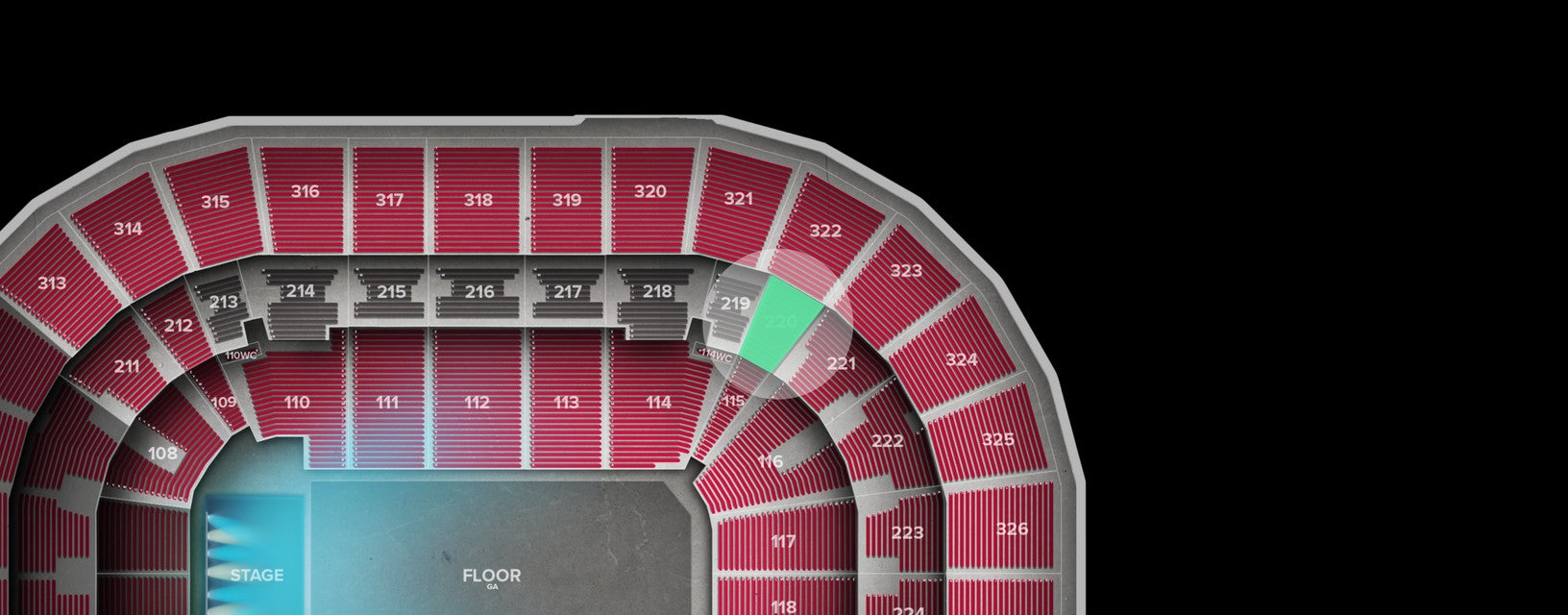 Seat view from Middle