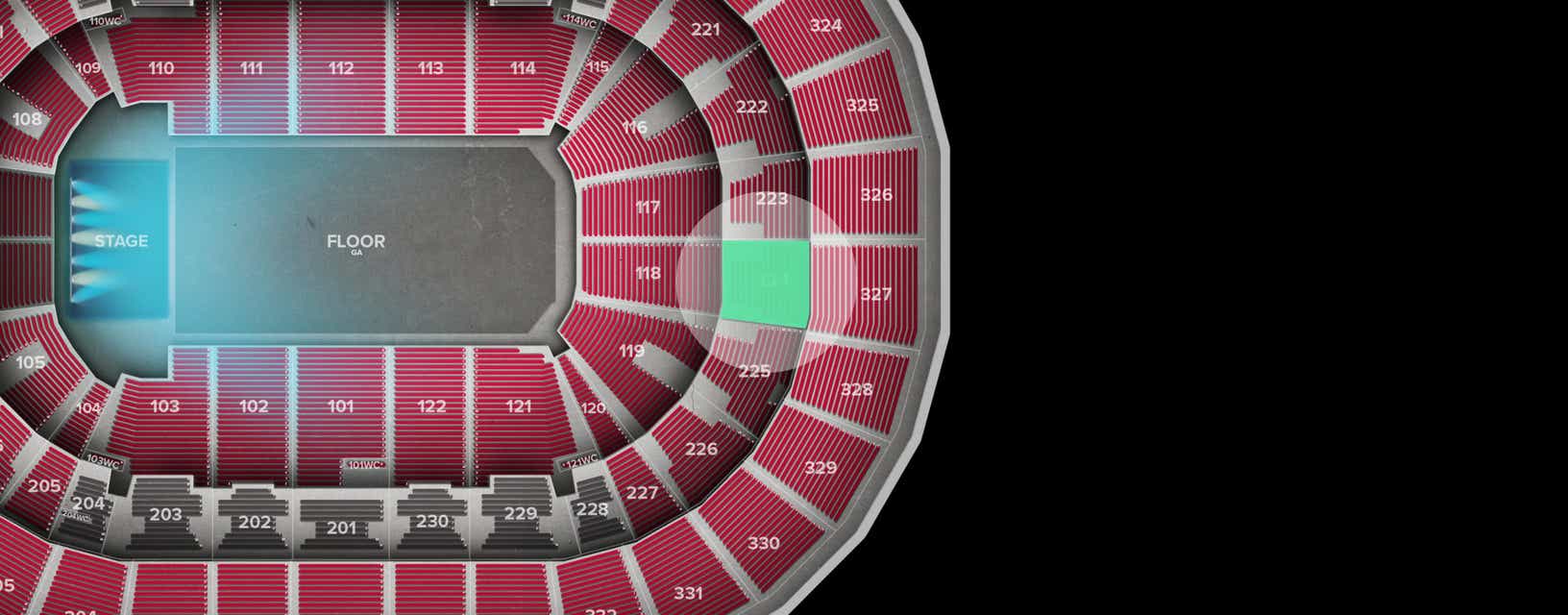 Seat view from Middle