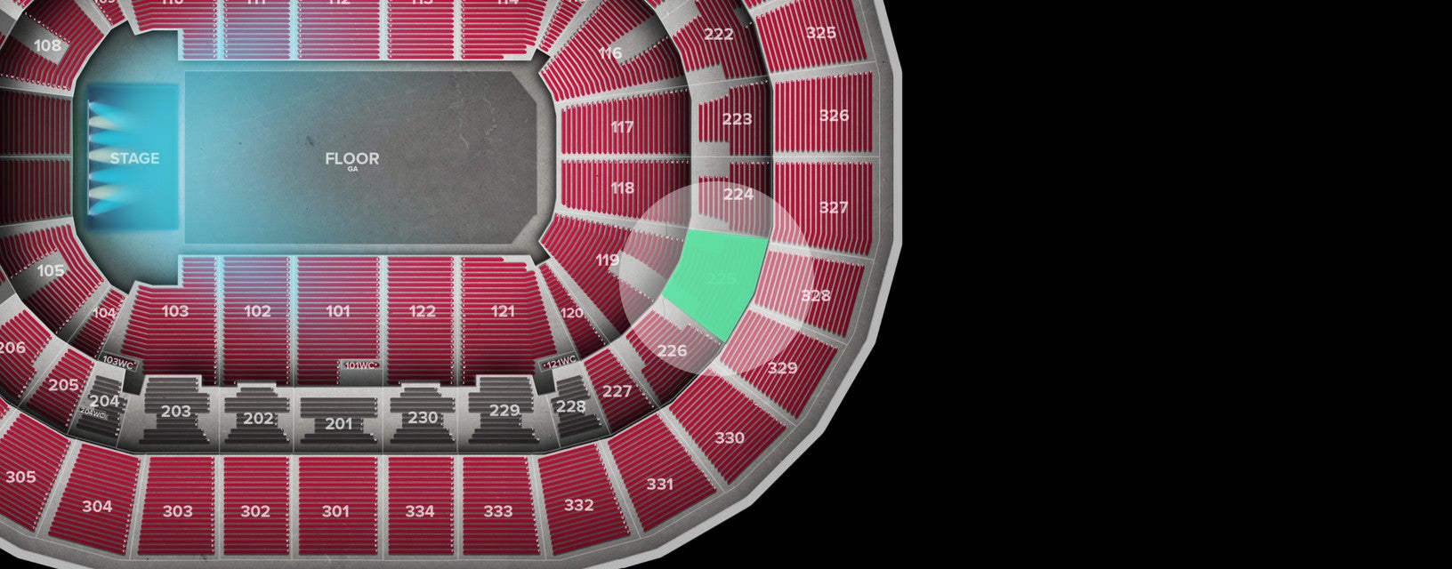 Seat view from Middle
