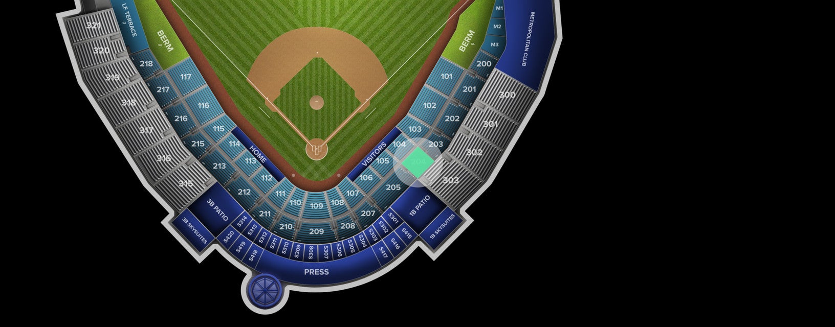 Seat view from Reserved Box