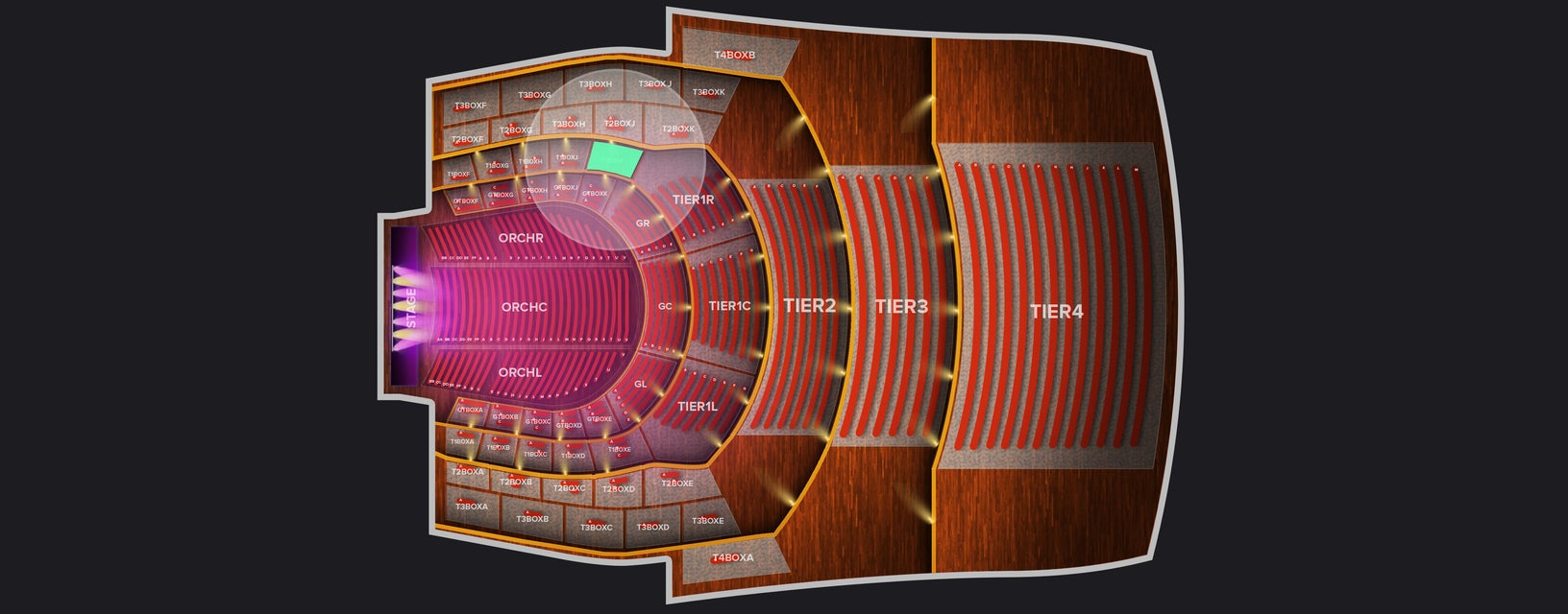 Seat view from Second Tier Box