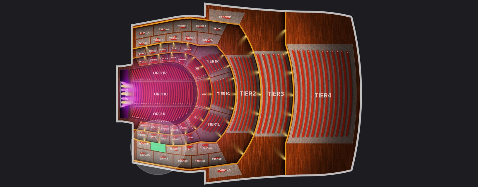 Seat view from Second Tier Box