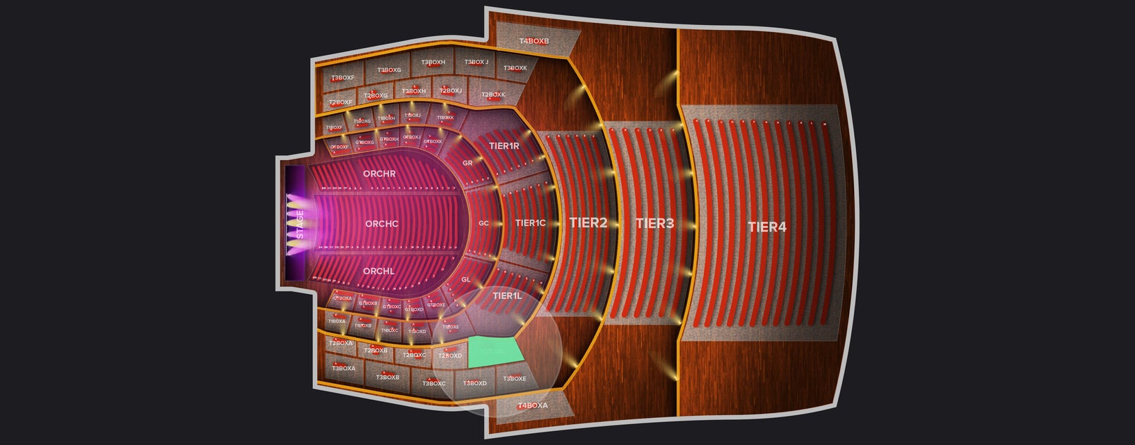 Seat view from Second Tier Box