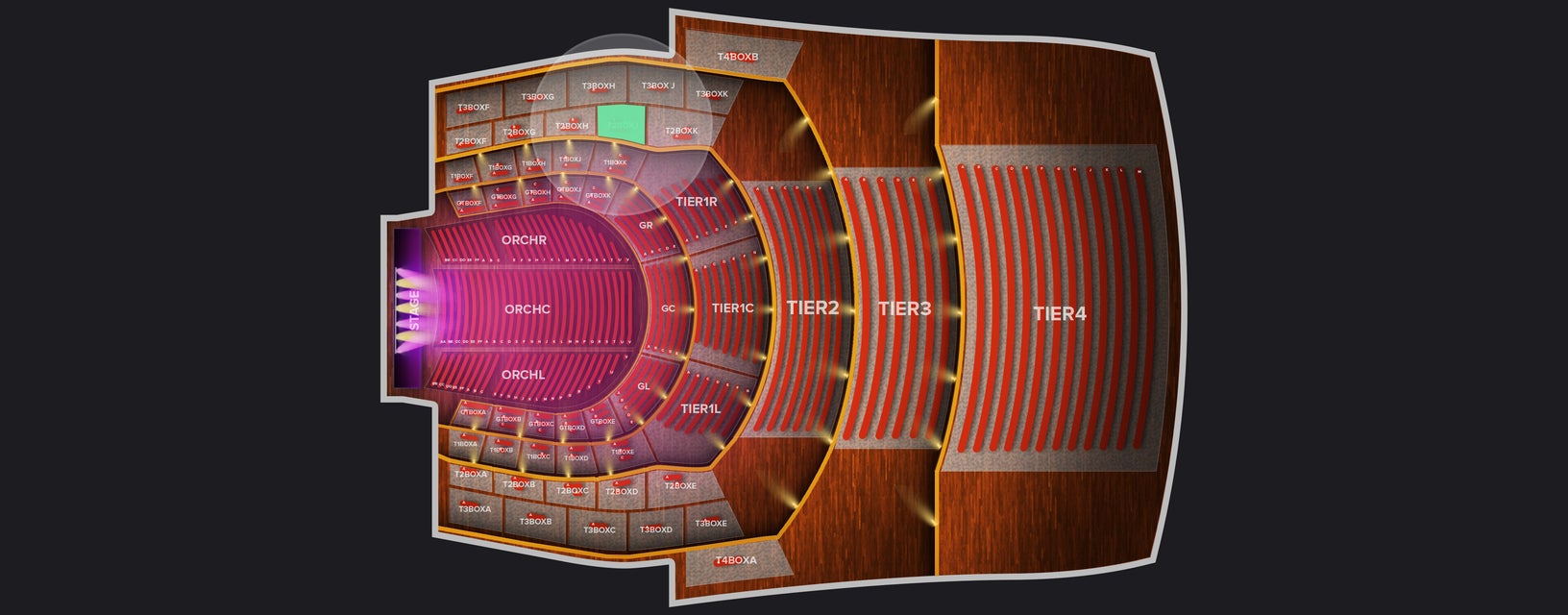Seat view from Second Tier Box