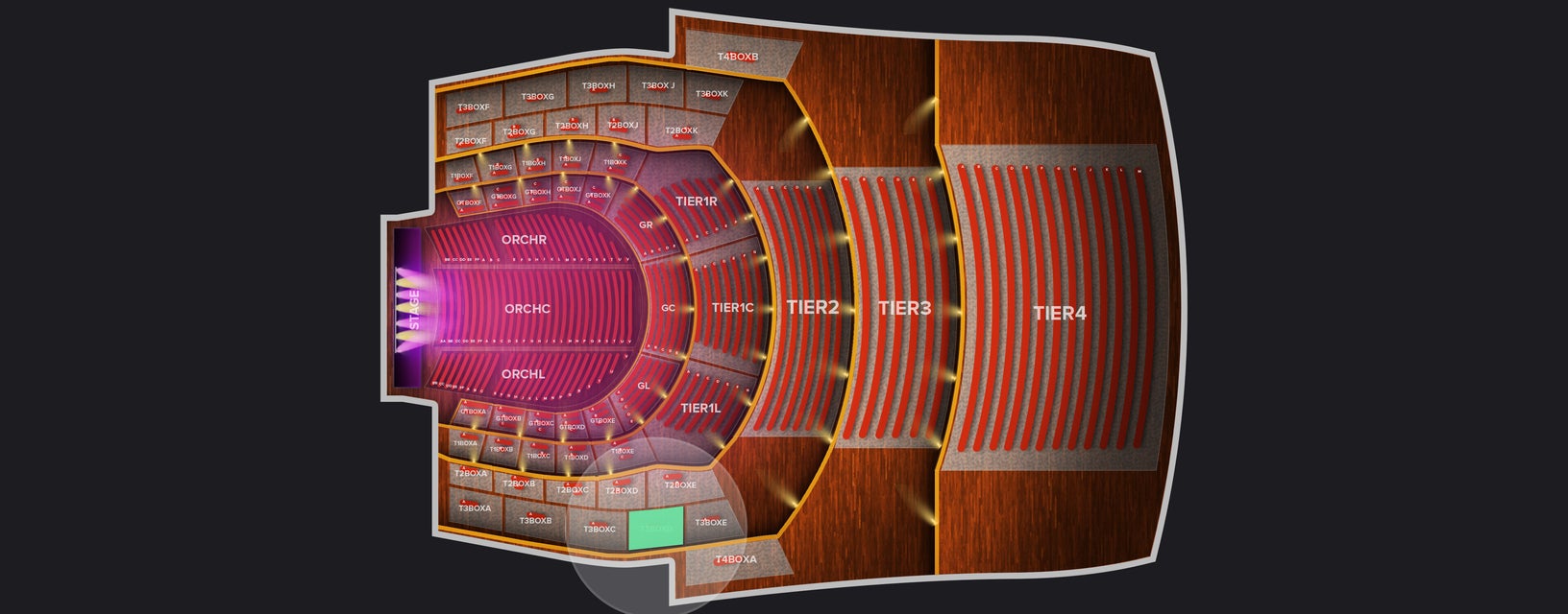 Seat view from Third Tier Box