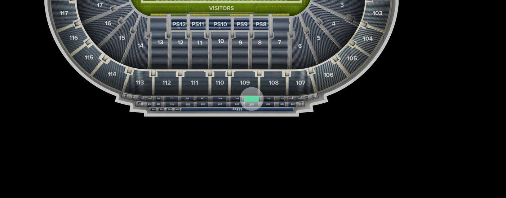 Seat view from Club