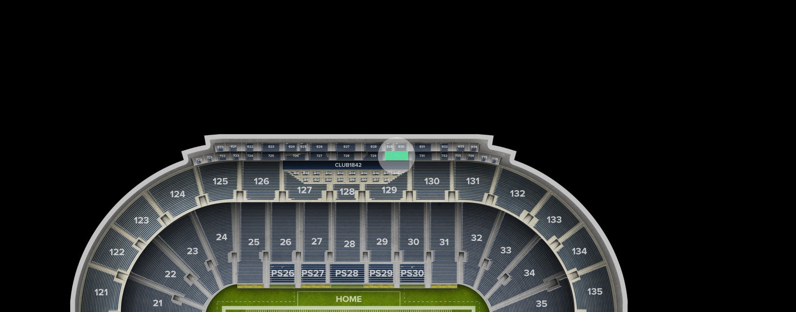 Seat view from Club