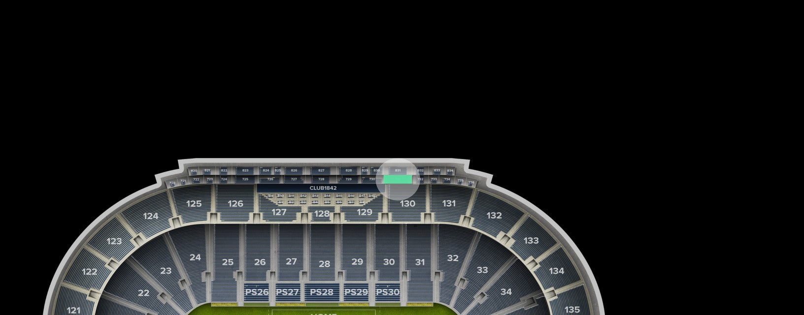 Seat view from Club