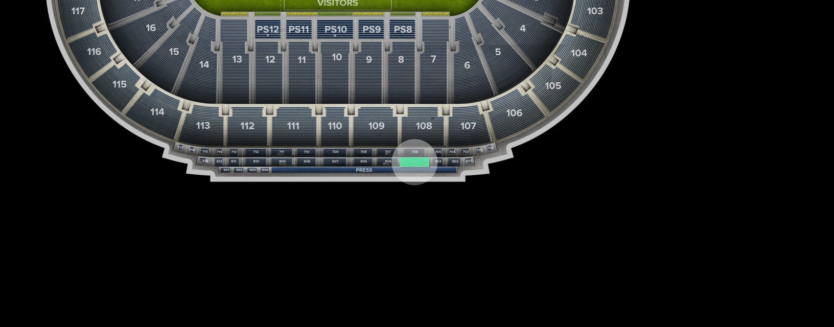 Seat view from Club