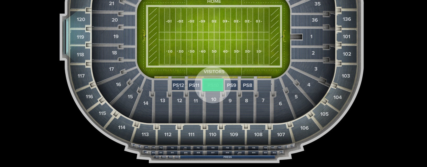 Seat view from Preferred