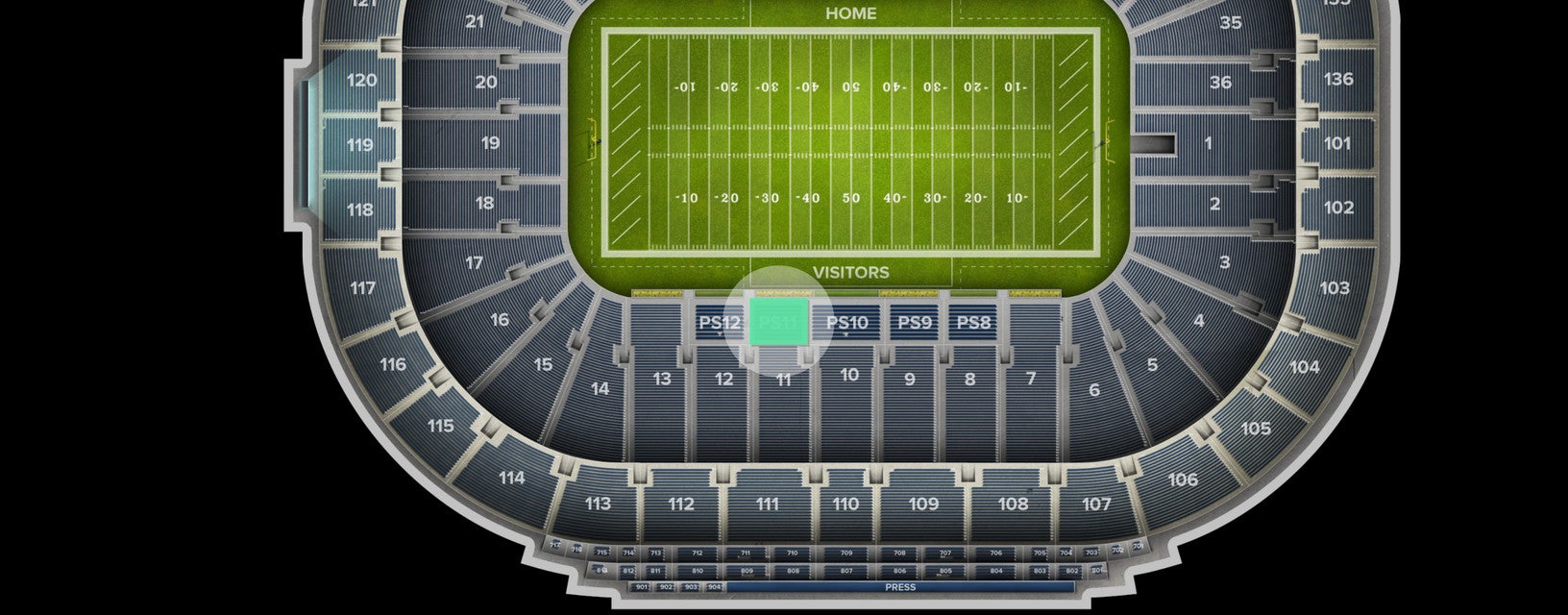 Seat view from Preferred
