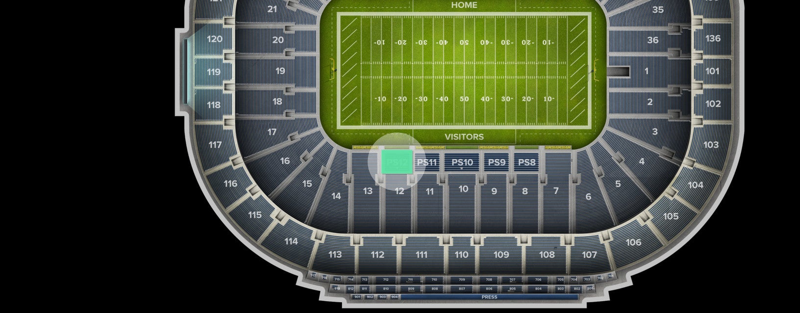 Seat view from Preferred