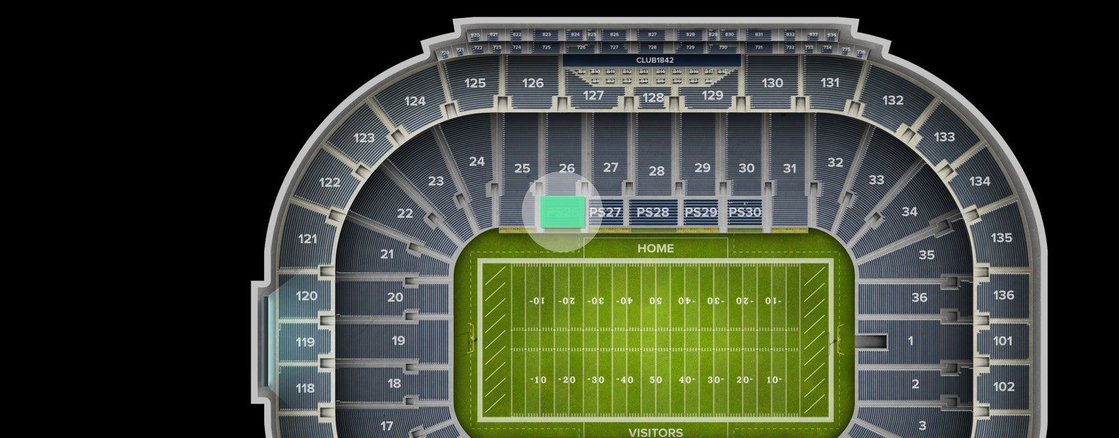 Seat view from Preferred