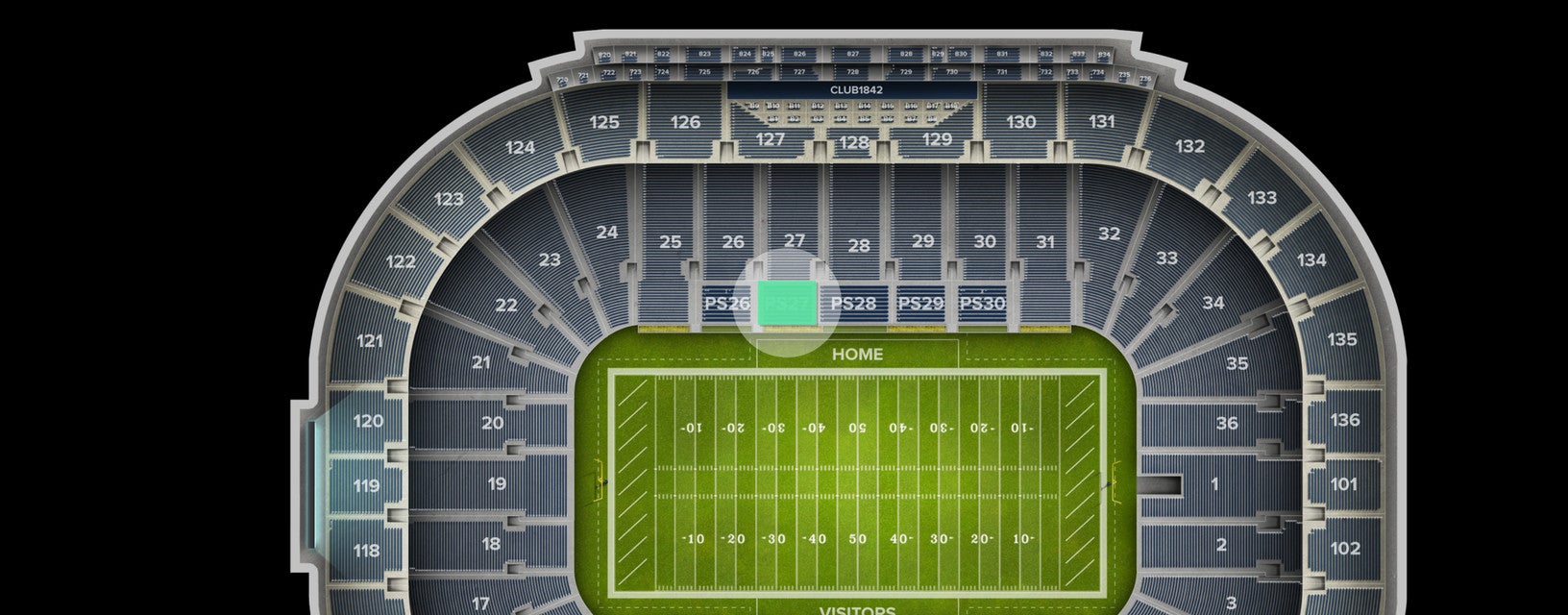 Seat view from Preferred