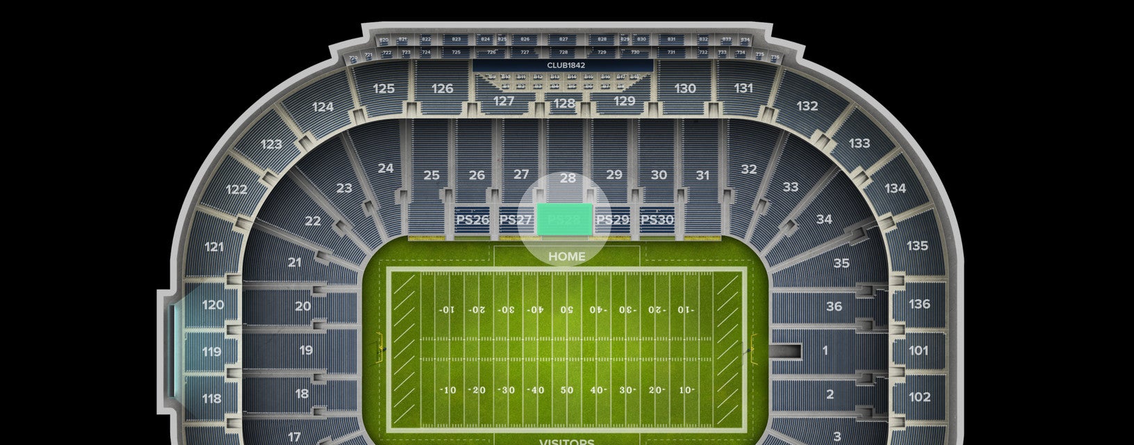 Seat view from Preferred