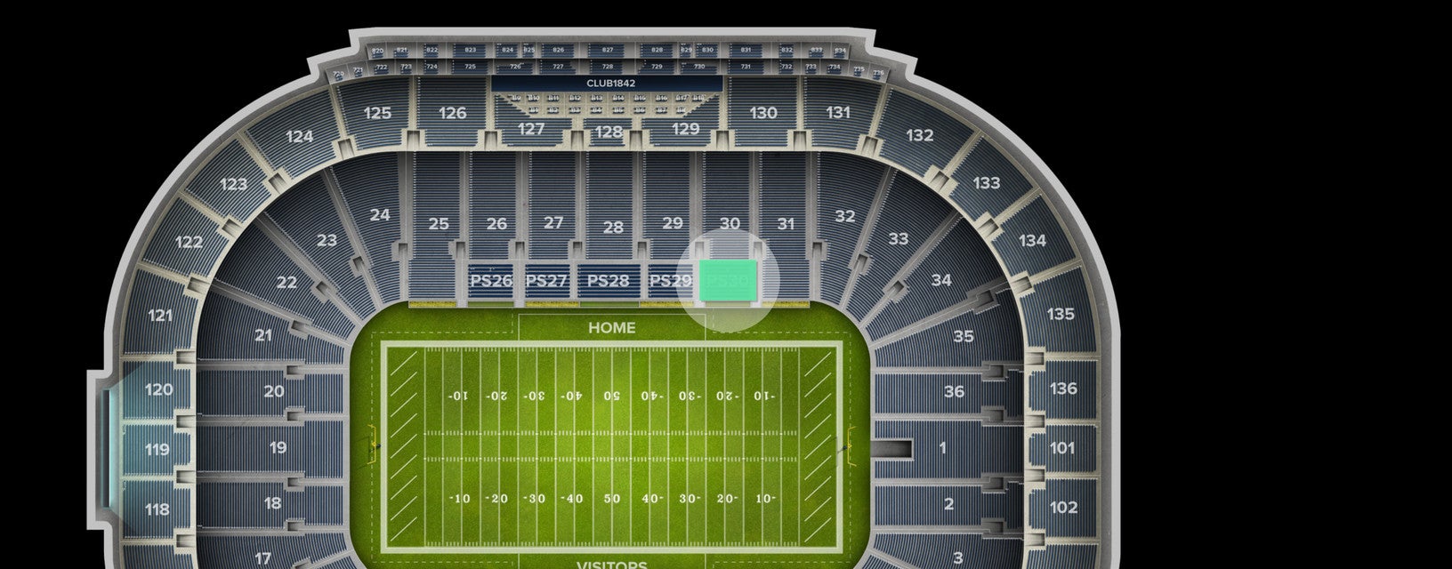 Seat view from Preferred