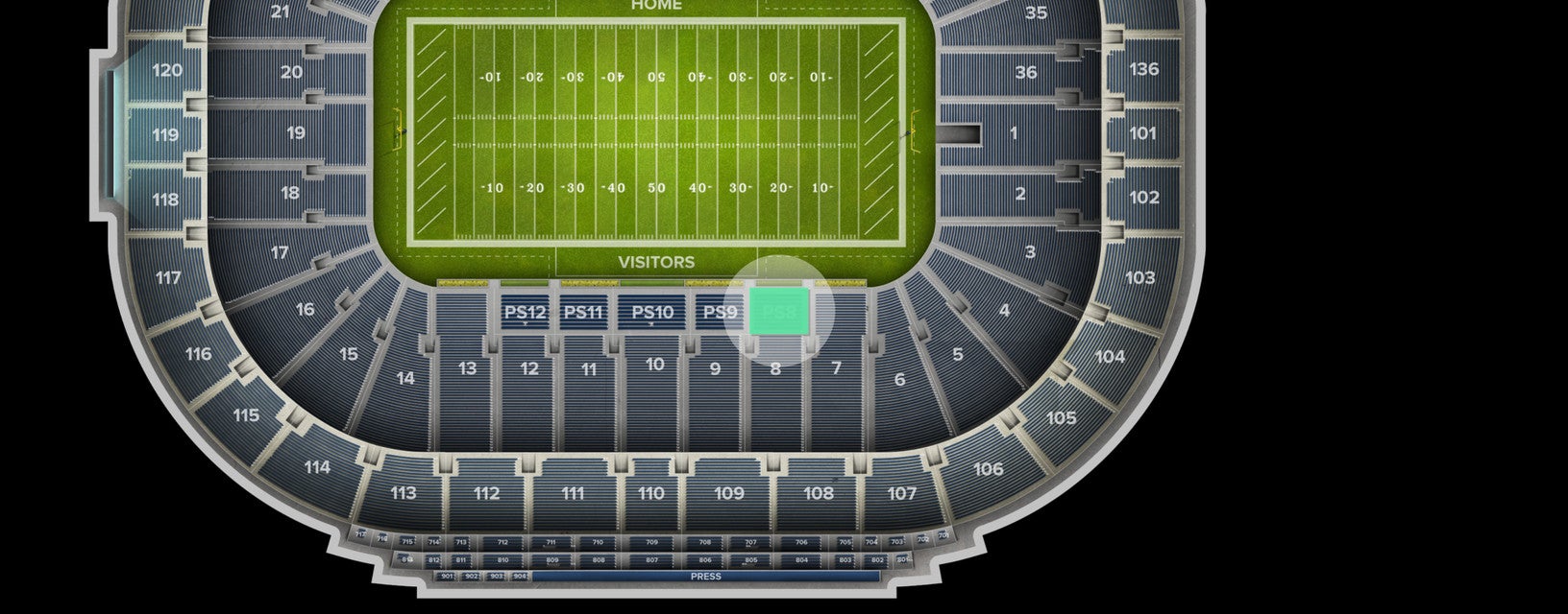 Seat view from Preferred