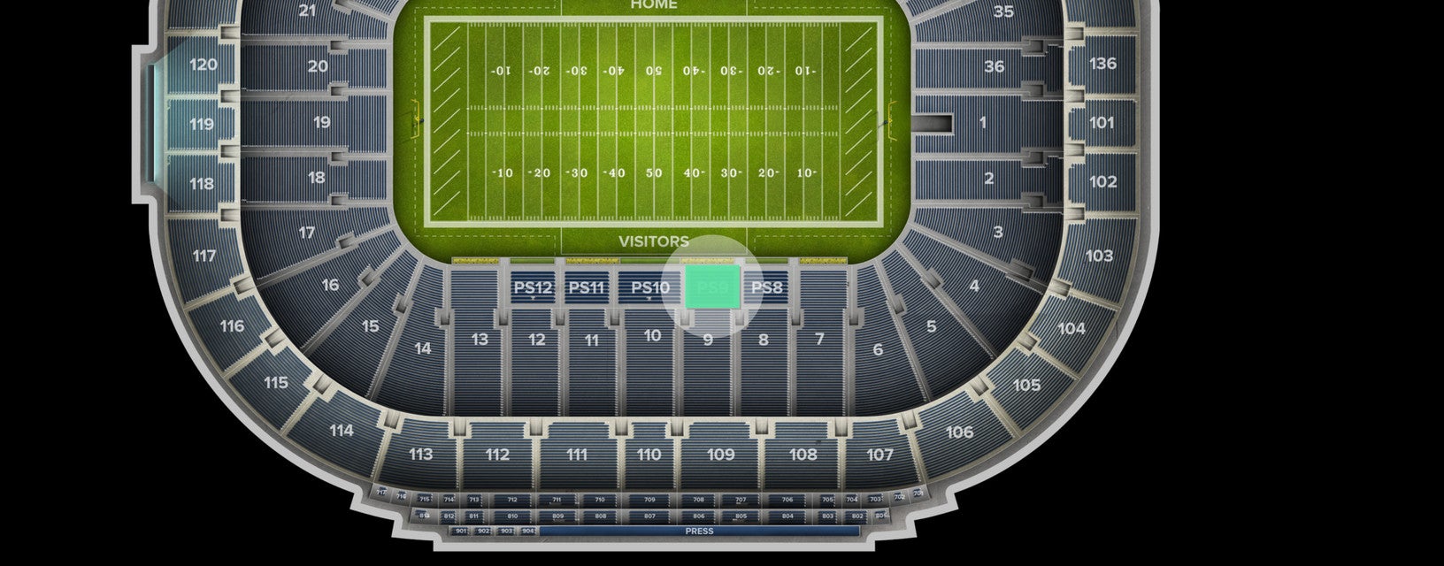 Seat view from Preferred
