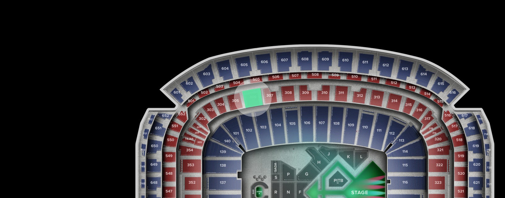 Seat view from Mezzanine