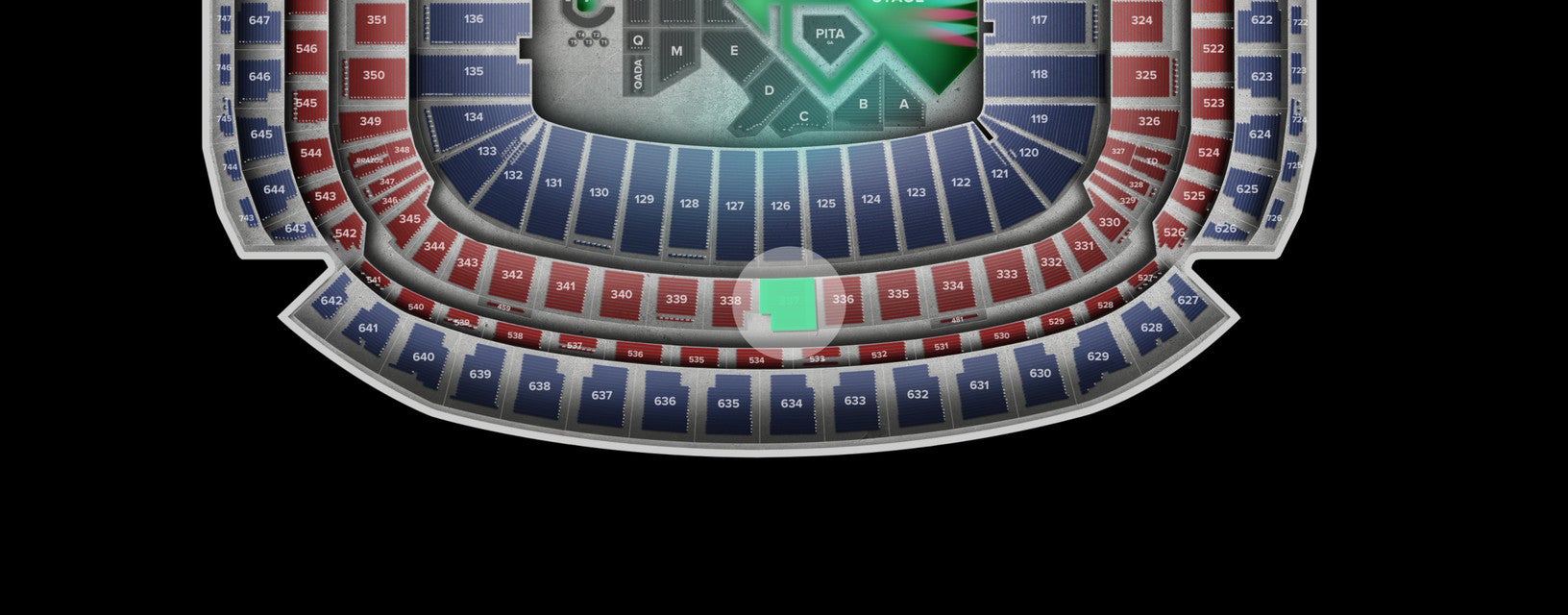 Seat view from Mezzanine