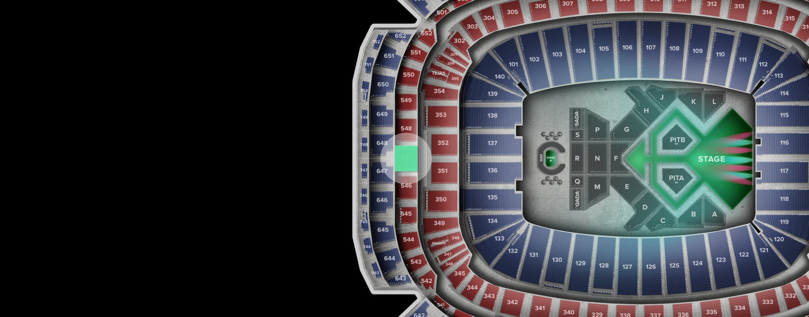 Seat view from Loge